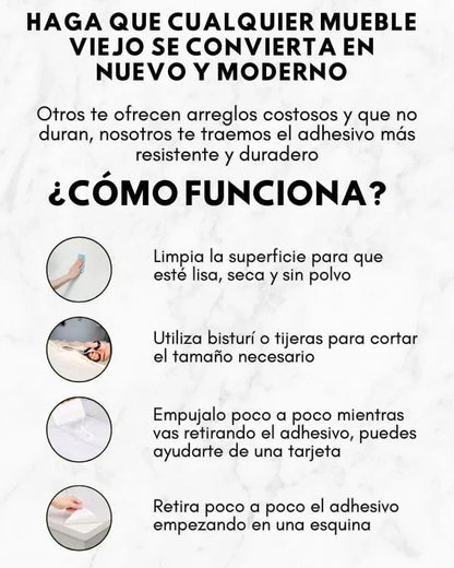¡MARMOL ADHESIVO DECORATIVO PARA TODOS LOS ESPACIOS DE TU HOGAR!